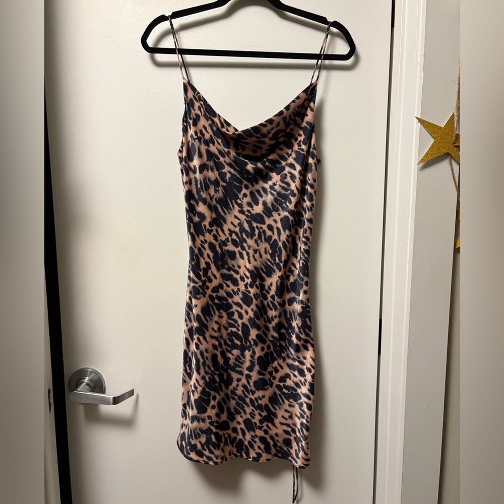 Cheetah Print Slip Dress TOPSHOP
